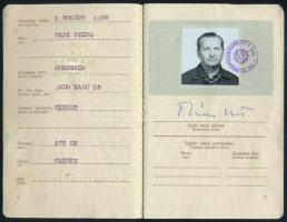 1987 Magyar Népköztársaság által kiállított fényképes kishatár útlevél / határátlépési engedély Jugoszláviába