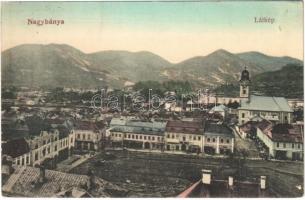 1913 Nagybánya, Baia Mare; látkép, üzletek. Frankovits A. kiadása / general view, shops (EK)