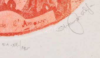  Zsófia: 3 db erotikus rézkarc. Színezett rézkarc. Jelzett, sorszámozott művészpéldányok 25-ös soroz...