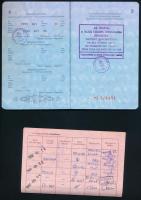1990 Magyar Népköztársaság fényképes útlevél 2 db, valutalapokkal / Hungarian passports