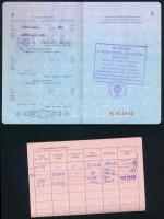 1990 Magyar Népköztársaság fényképes útlevél 2 db, valutalapokkal / Hungarian passports