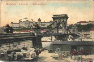 1912 Budapest, Lánchíd, rakpart (EK)