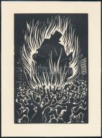 Frans Masereel (1889-1972): Győzelem, cca 1930. fametszet, papír, jelzett a metszeten, 16x11 cm / Wood engraving