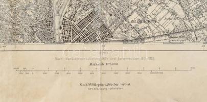 cca 1910 Óbuda és környéke katonai térkép 60x48 cm