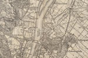 cca 1910 Óbuda és környéke katonai térkép 60x48 cm