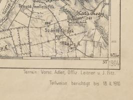 cca 1910 Óbuda és környéke katonai térkép 60x48 cm