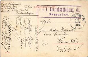 1916 Zsibó, Jibou; Sajovics és Komornik épületfa és deszka raktára, Vasútállomás, vonat, gőzmozdony ...