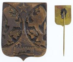 1973. "Szigetvár 1973. IX. 9." kétoldalas, öntött Br plakett a város címerével, eredeti to...