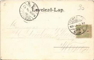 1905 Temesvár, Timisoara; Józsefvárosi takarékpénztár. Szecessziós keret / savings bank in Iosefin. ...