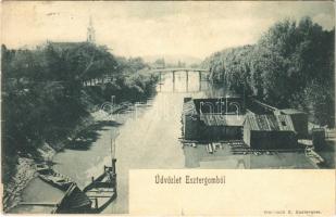 1903 Esztergom, Dunai uszoda. Wallfisch S. kiadása (kis szakadás / small tear)