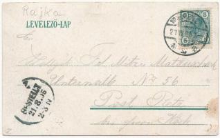 1905 Rajka, Ragendorf; látkép, üzlet. August Bermann Art Nouveau, floral, litho (r)