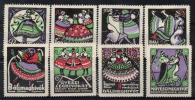 1930 KNER Nyomda 8 db reklám levélzáró