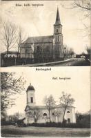 1915 Sárbogárd, Római katolikus templom, Református templom. MÁV levelezőlapárusítás 3031. (EK)