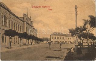 Makó, Fő tér, Városháza, üzlet. W. L. (?) No. 645. (Rb)