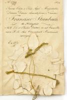 1841 Tiszteletbeli udvari fogalmazói kinevezés hidegkúti Steinbach Ferenc részére, Pesthidegkút kegy...