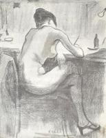 Colli jelzéssel: Női akt. Ceruza, papír. Jelzett, Üvegezett keretben. 22x15 cm