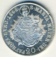 1848B 20Kr Ag T:1-/2 juszt. gyári peremkitöréssel!