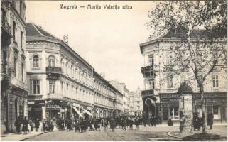 Zagreb, Zágráb; Marija Valerija ulica, Dr. A. Padelic / street, shops / utca és üzletek