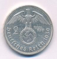 Német Harmadik Birodalom 1939A 2M Ag "Hindenburg" T:2  
German Third Reich 1939A 2 Mark A...