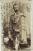 1905 Magyar nemes díszruhában. Örömy S. / Hungarian nobleman in decorative clothing. photo (felszíni sérülés / surface damage)