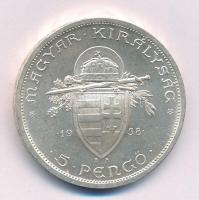 1938. 5P Ag "Szent István" T:1-,2
Adamo P8.1