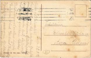 1918 Budapest, Lánchíd pesti hídfő, rakpart árukkal, teherhajó állomás. Taussig 52. 1917/21. (fl)