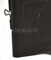 Régi vas petróleum lámpás, hátoldalán MÁV felirattal, kisebb rozsdafoltokkal, 36,5x9 cm