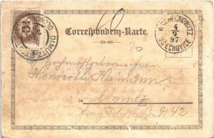 1897 (Vorläufer!) Gruss aus Bistritz am Hostein! Erinnerung an die Kaiser-Manöver / in memory of the...