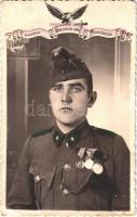 Katonai szolgálati időm emlékére / WWII Hungarian military, Hungarian soldier. Neumann Rezső (Nagykanizsa) photo (Rb)