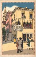 1913 Piran, Pirano; Ca Dóro. Oesterreichische Adria Ausstellung Wien Officielle Postkarte A5. Kilophot GMBH / Austrian Adria Exhibition. litho s: Kalmsteiner (ragasztónyom / glue marks)