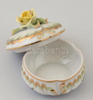 Herendi porcelán Viktória mintás bonbonier, kézzel festett, jelzett, hibátlan, m: 8 cm, d: 8 cm