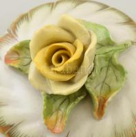 Herendi porcelán Viktória mintás bonbonier, kézzel festett, jelzett, hibátlan, m: 8 cm, d: 8 cm