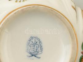 Herendi porcelán Viktória mintás bonbonier, kézzel festett, jelzett, hibátlan, m: 8 cm, d: 8 cm
