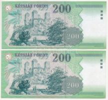 2001. 200Ft "FA 3757049" + 200Ft "FD 4247238" T:II