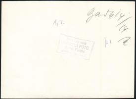 1955 Kosárlabda meccs, Bartal Ferenc pecséttel jelzett fotója, 12,5×17 cm