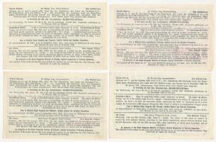 1930-1931. "Magyar Királyi Osztálysorsjáték" az elárusítóhely bélyegzőjével (4xklf) T:II,I...