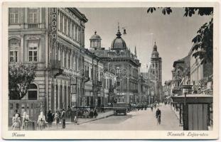 Kassa, Kosice; Kossuth Lajos utca, Europa szálloda. leporello / street, hotel. leporellocard