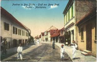 1915 Brod, Bosanski Brod; Carsia / Marktplatz / street view, market, shops (EK)