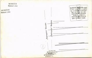 Munkács, Mukacheve, Mukacevo; Rákóczi utca, Kahán Chájem és fia rőfös kereskedés, Schönfeld Radio Se...