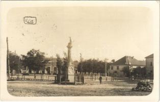 1929 Kula, Szentháromság szobor és tér / Trinity statue and square. photo
