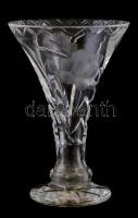 Ólomkristály váza. Apró karcokkal 16 cm