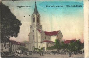1916 Nagybecskerek, Zrenjanin, Veliki Beckerek; Római katolikus templom, piac / church, market (fl)