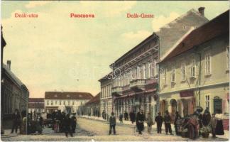 1911 Pancsova, Pancevo; Deák utca, Szepessy üzlete. Horovitz Adolf és fia kiadása / street, shop
