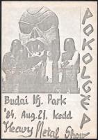 1984 Pokolgép koncert plakátja, Budai Ifjúsági Park, hajtott, 29,5×21 cm