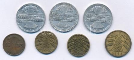 Német Birodalom 1919D 50pf Al + 1921A 50pf Al + 1922D 50pf Al + 1923A 1pf Br + 1923A 5pf Al-Br + 192...