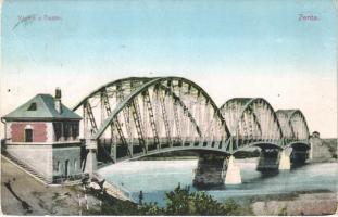 1911 Zenta, Senta; Vashíd a Tiszán / railway bridge on Tisa river
