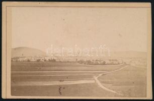 1883 Kassa város látképe, keményhátú fotó Letzter műterméből, 9,5x6 cm