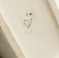 Zsolnay porcelán figura, botot faragó fiúcska, kézzel festett, jelzett, hibátlan