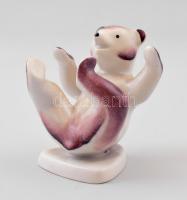 Drasche porcelán mackó, kézzel festett, jelzett, hibátlan, 7,5x5 cm