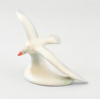 Drasche porcelán sirály, kézzel festett, szennyeződéssel, 8,5x16 cm